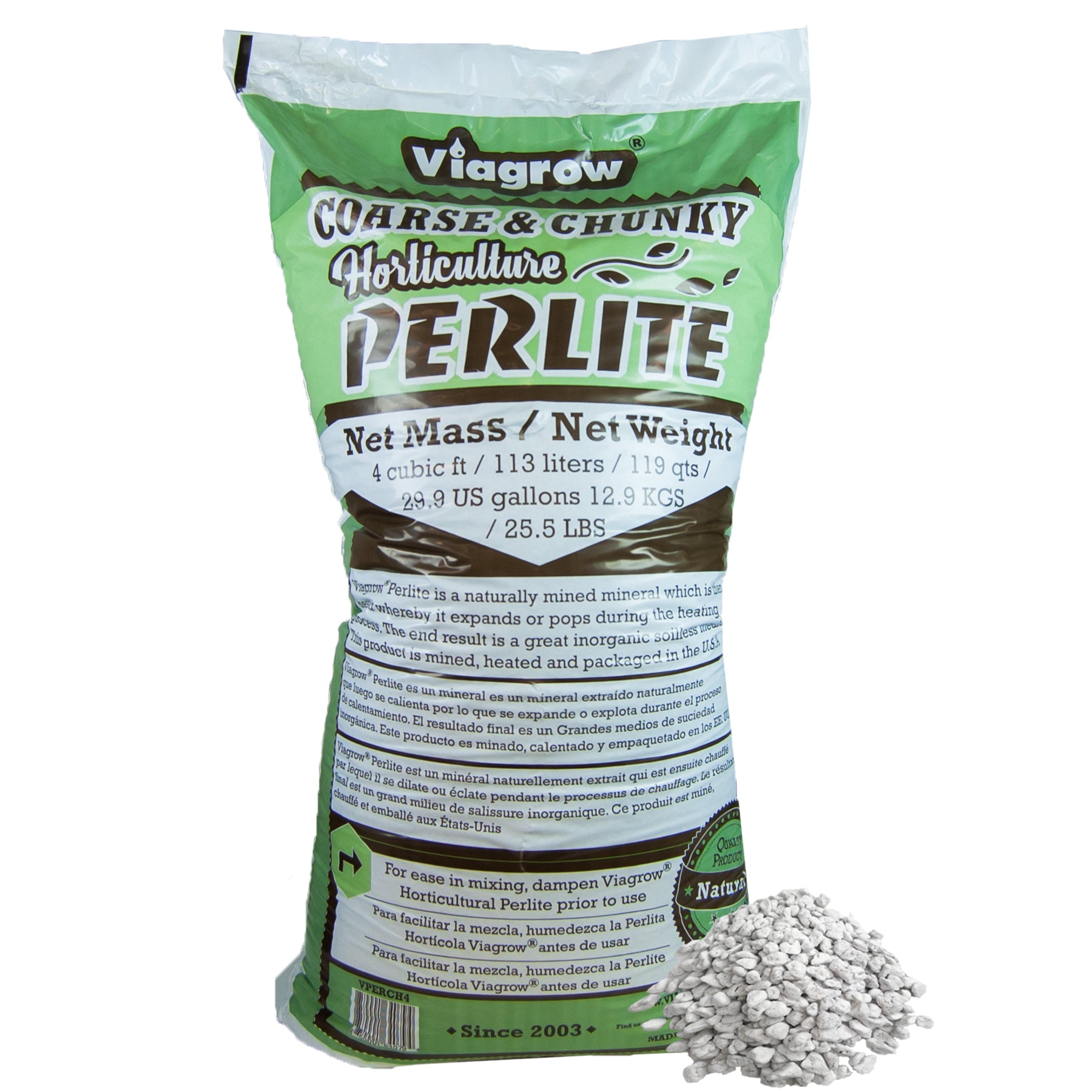 Viagrow 4CU. FT. Perlite Coarse and Chunky Grade, White