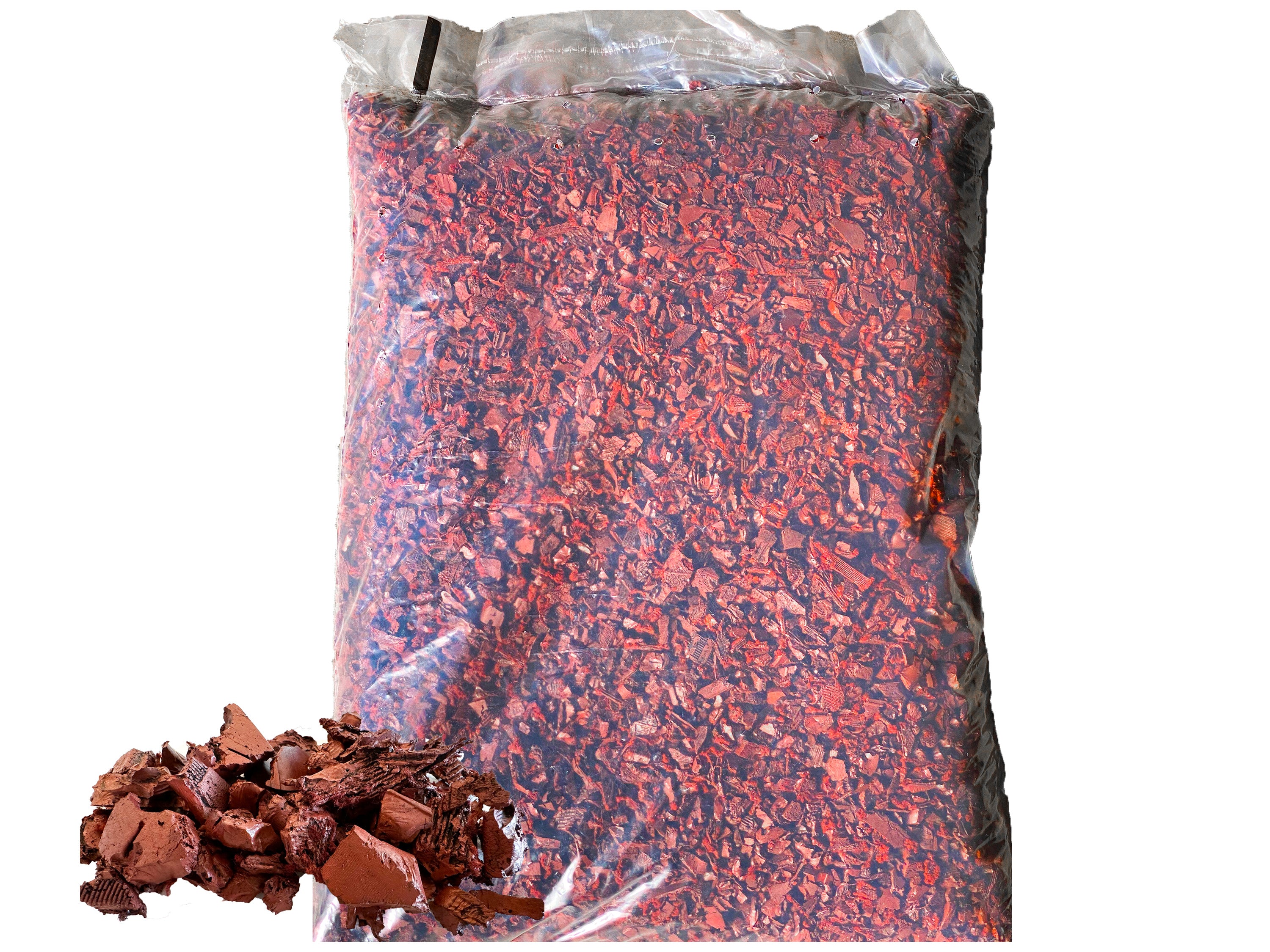 Red Wood Rubber Playground & Landscape Mulch by Viagrow, 1.5 CF Bag ( 11.2 Gallons / 42.3 Liters)