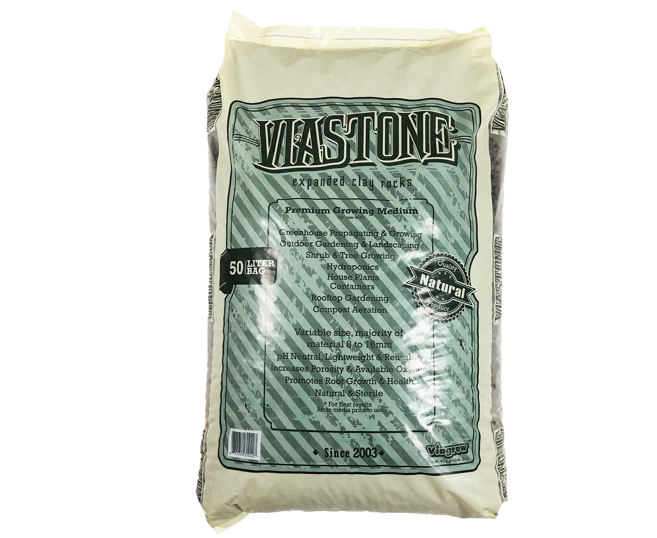 Viastone 50L Expanded Clay Pebbles, Grow Rocks, Irregular