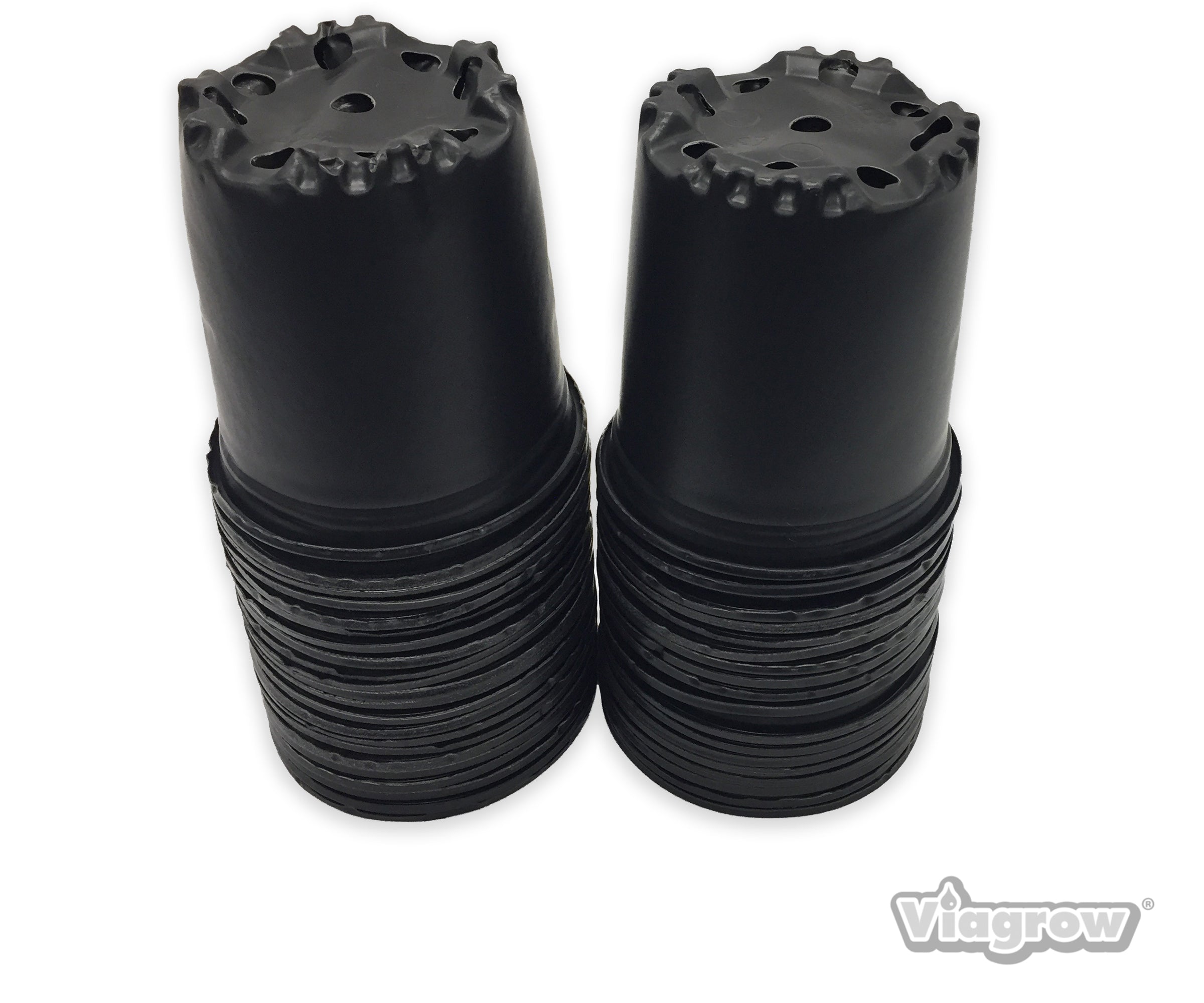Viagrow 1/2 gal. Black Indoor/Outdoor Plastic Nursery Pot 