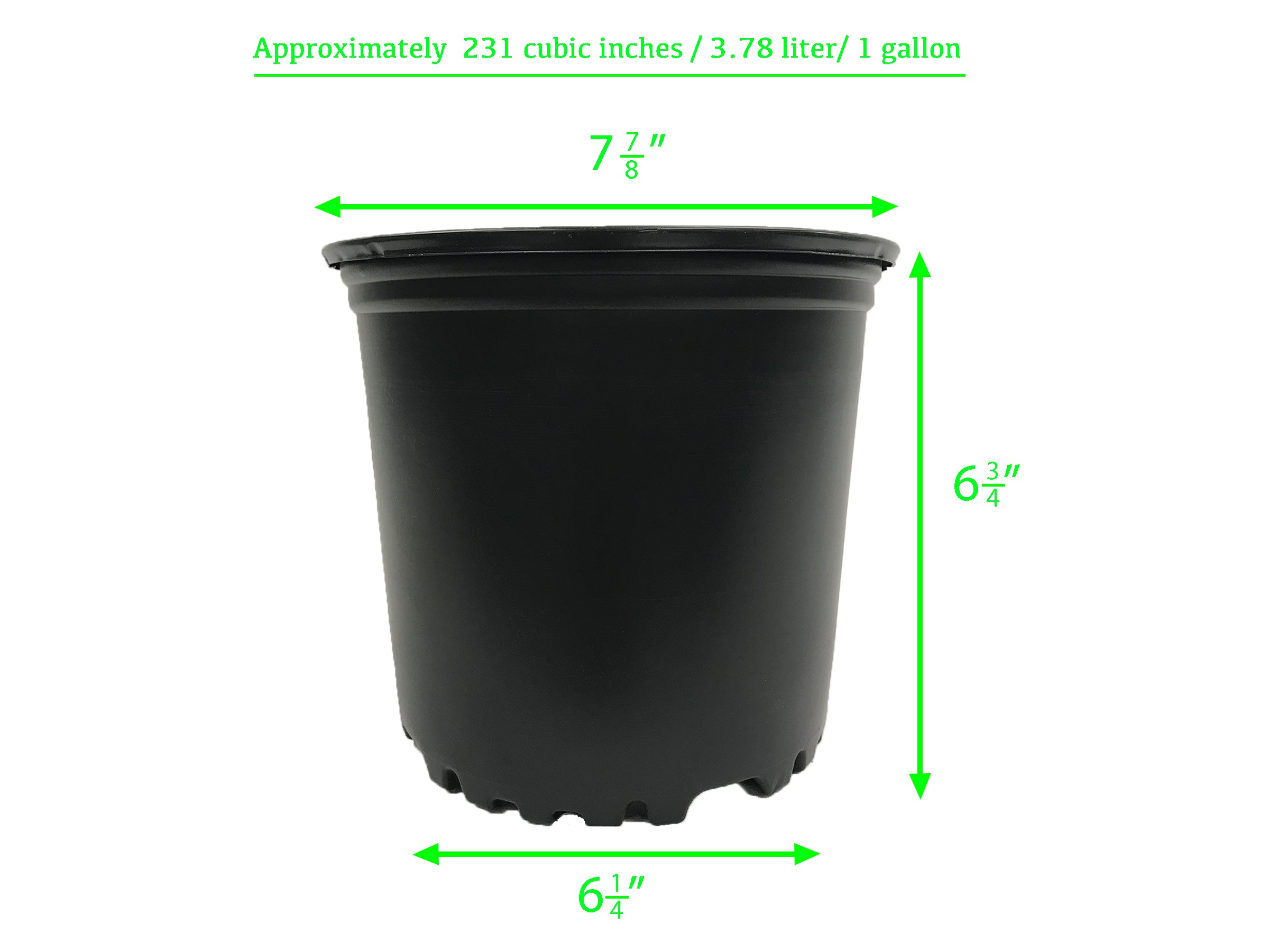 Viagrow 1 gal. Black Indoor/Outdoor Plastic Nursery Pot