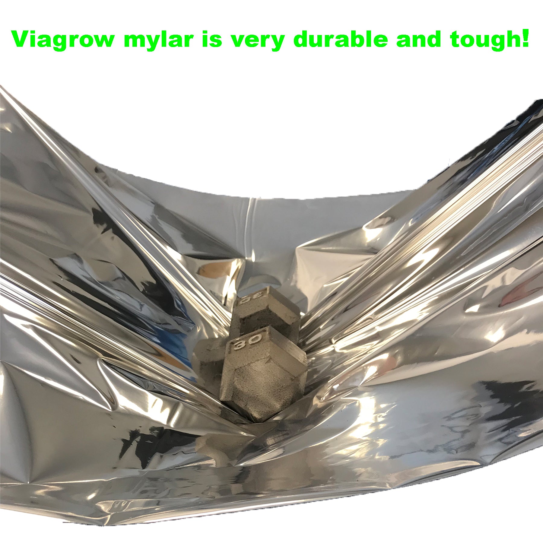 Viagrow 50FT Mylar Reflective Material, White/Silver (Case of 6)