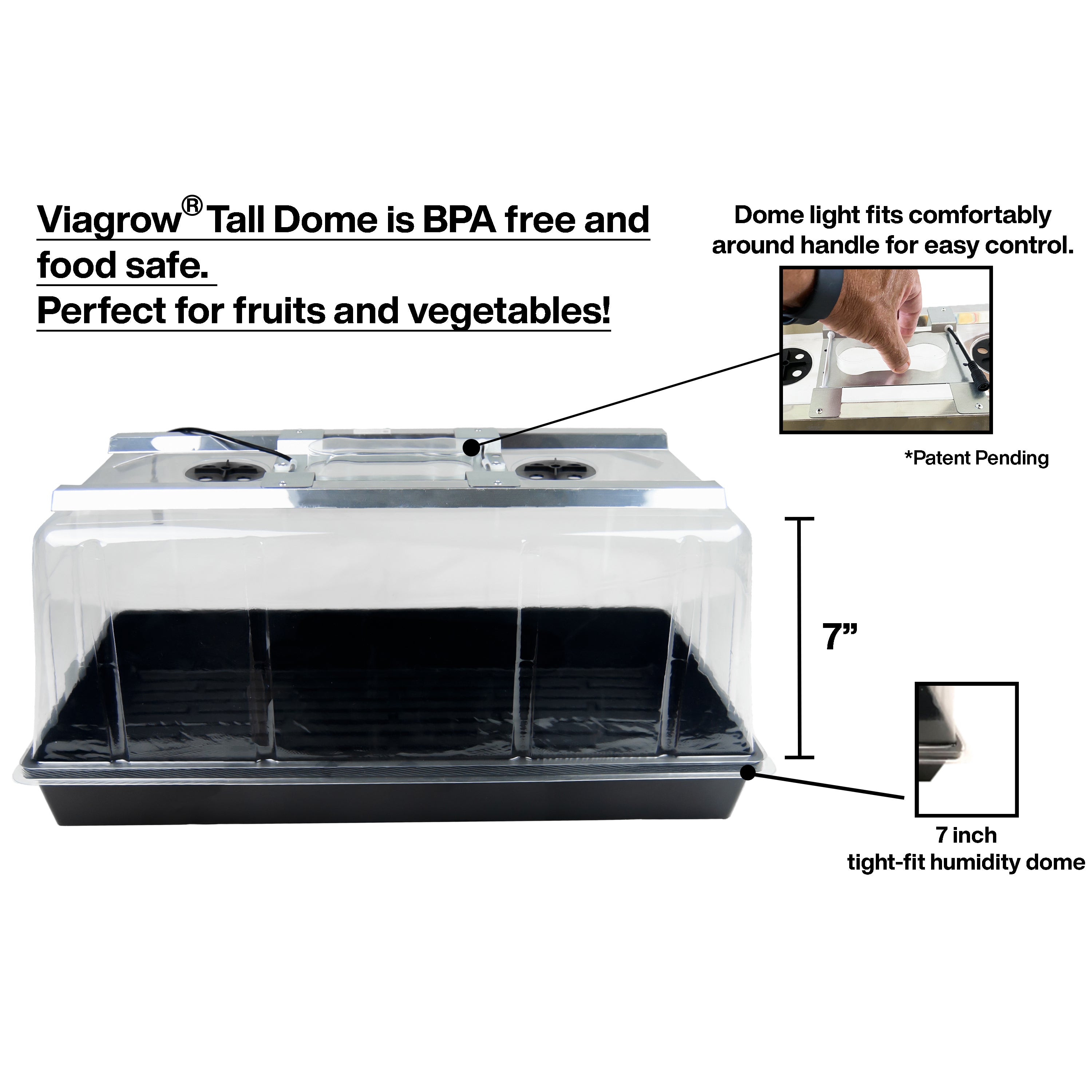 Viagrow Seedling Station Kit with LED Grow Light, Propagation Dome, Tray and 50 Coir Seedling Starters (Case of 5)