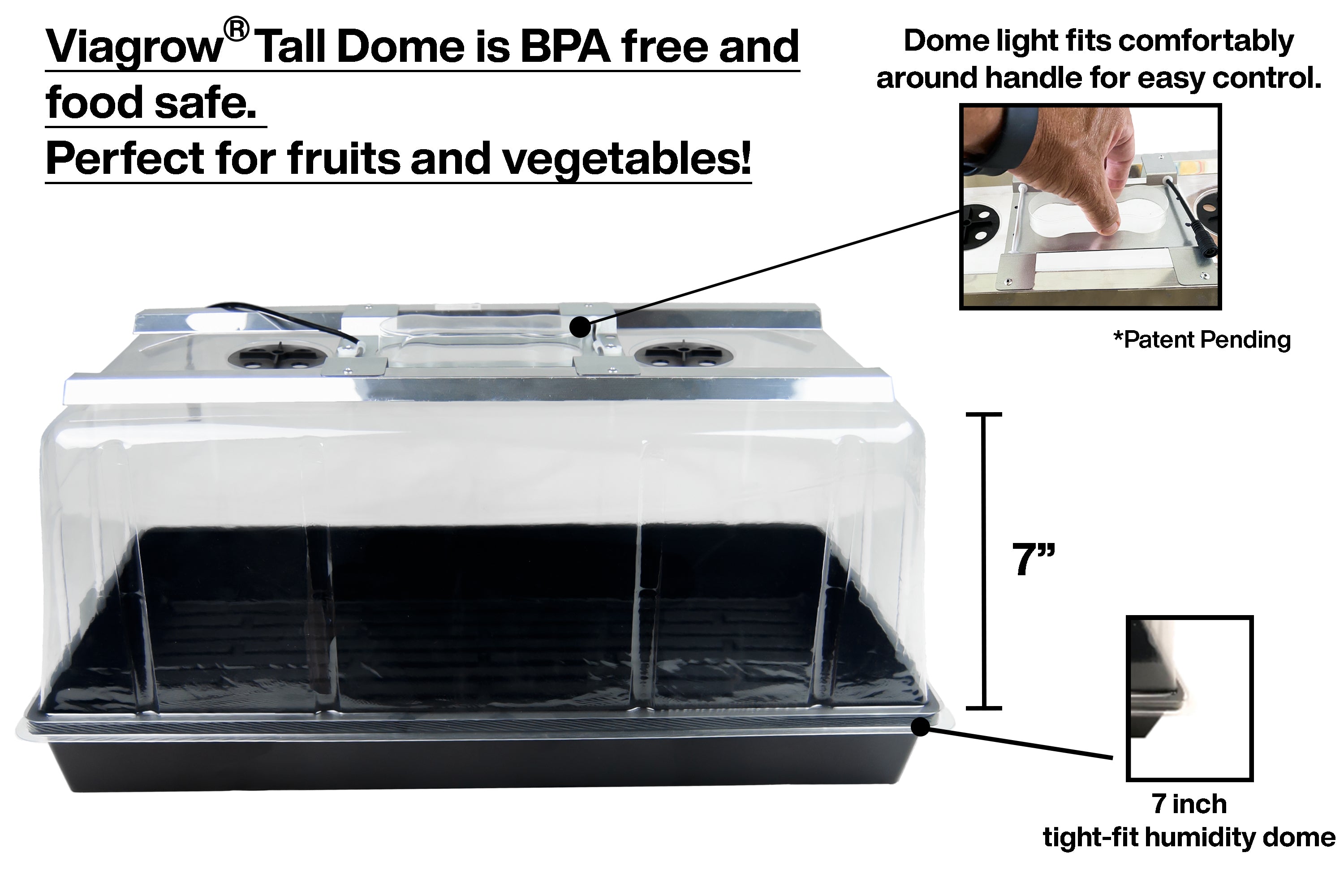 Viagrow Seedling Station Kit with LED Grow Light, Propagation Dome 4x Durable Propagation Tray