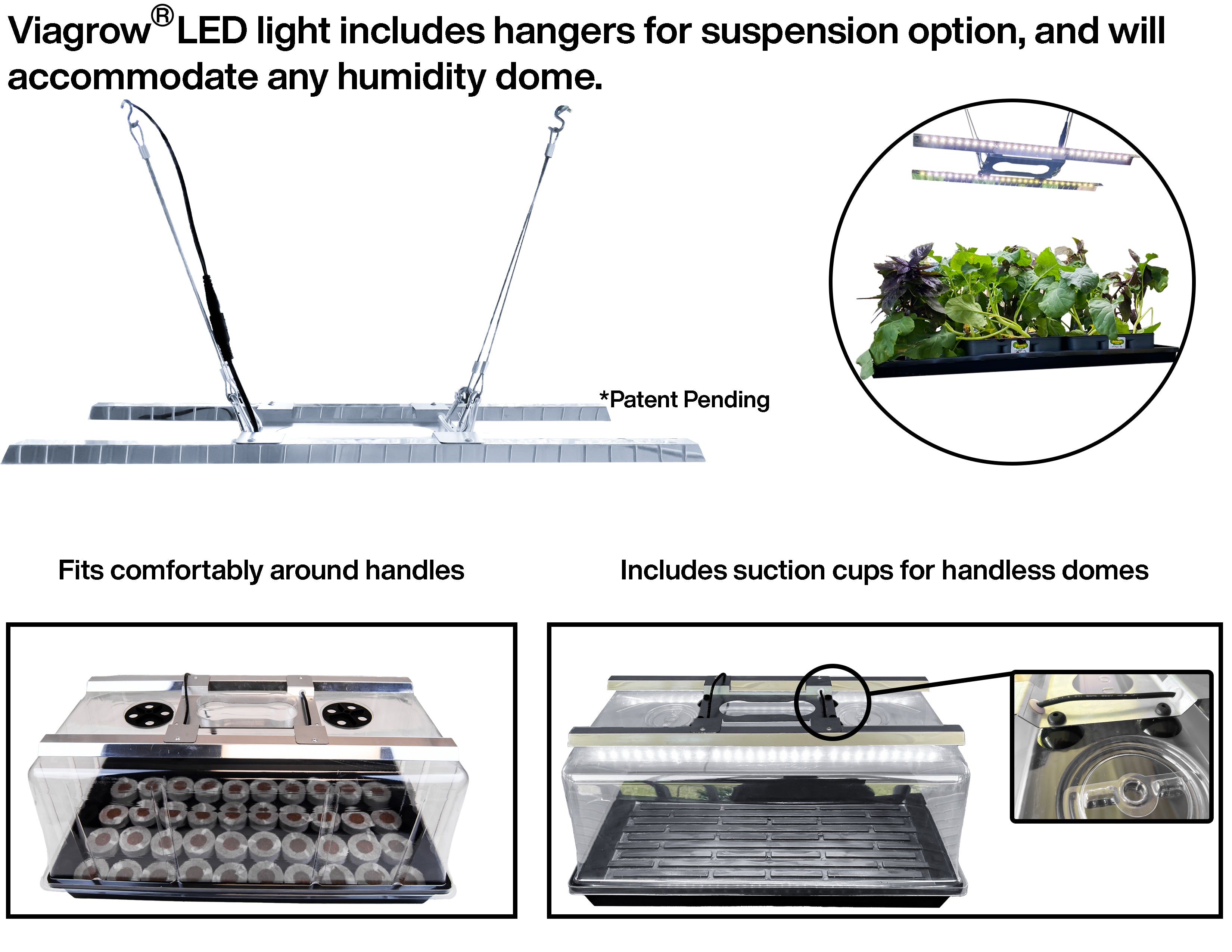 Viagrow Seedling Station Deluxe Kit with LED Grow Light, Propagation Dome, 4x Durable Seedling Tray, 50 Coir Seedling Starters & Heat Mat