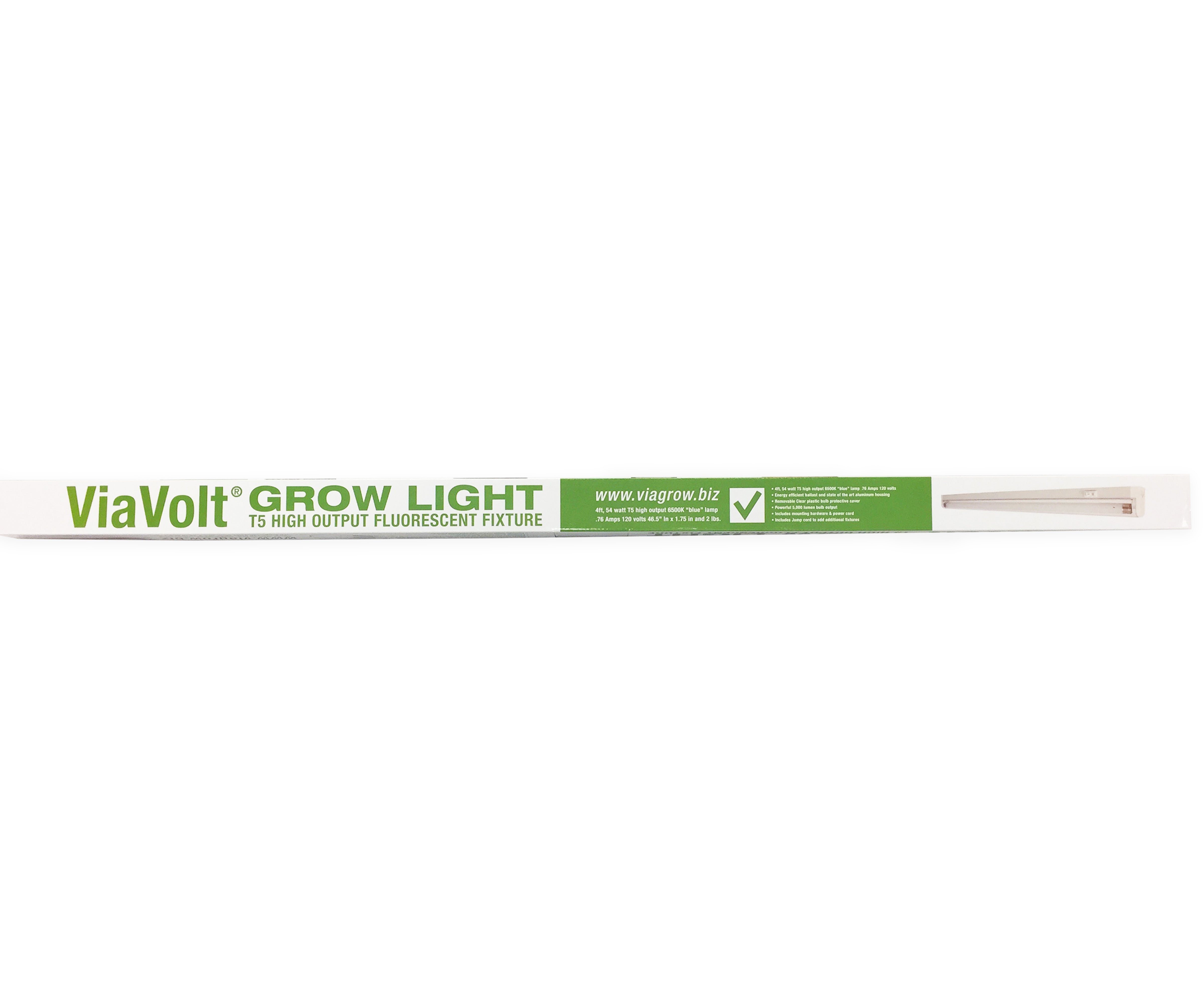 ViaVolt 1 ft. T5 High 1-Bulb Output Fluorescent Grow Light Fixture