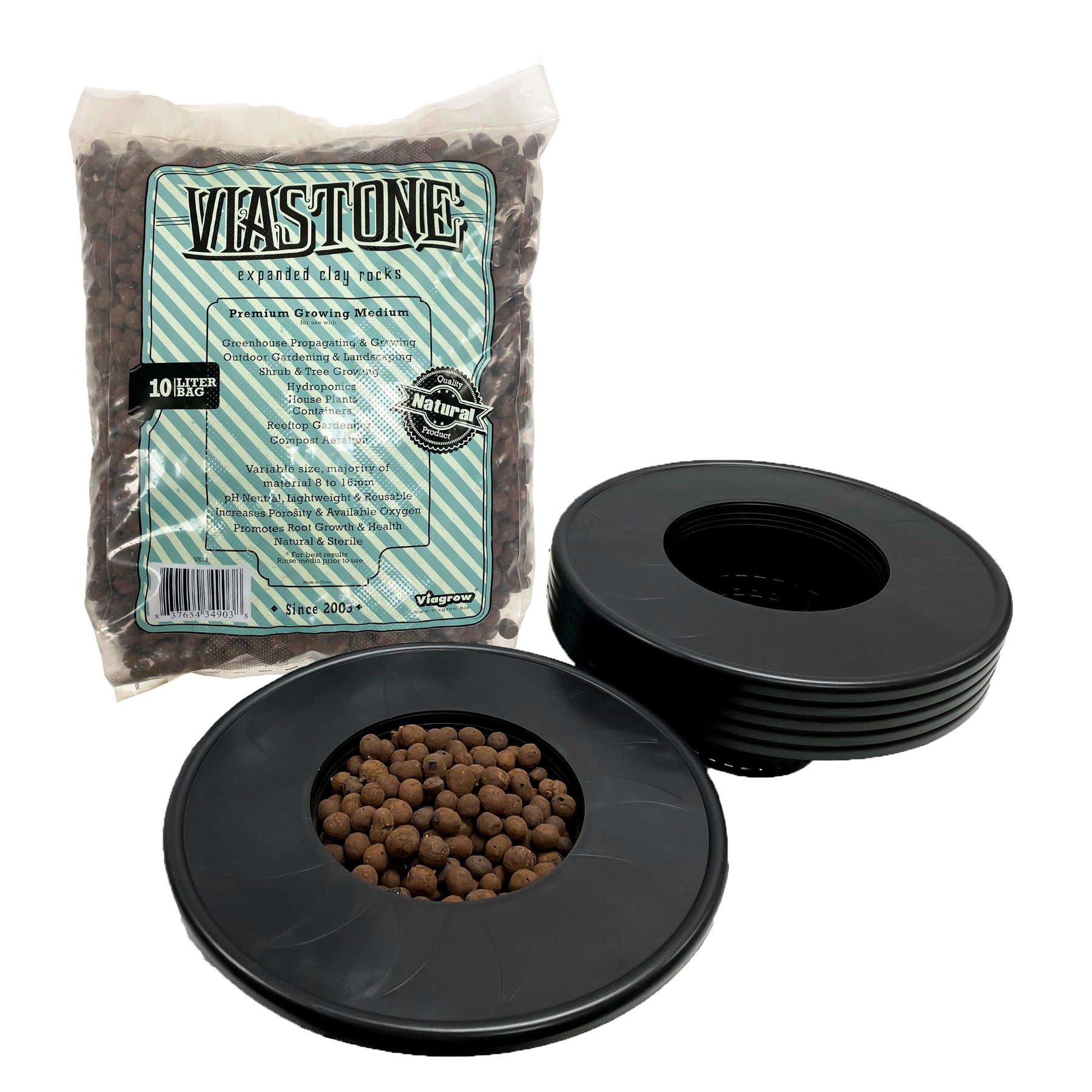 Viagrow Mesh Lid with Grow Rocks, Black