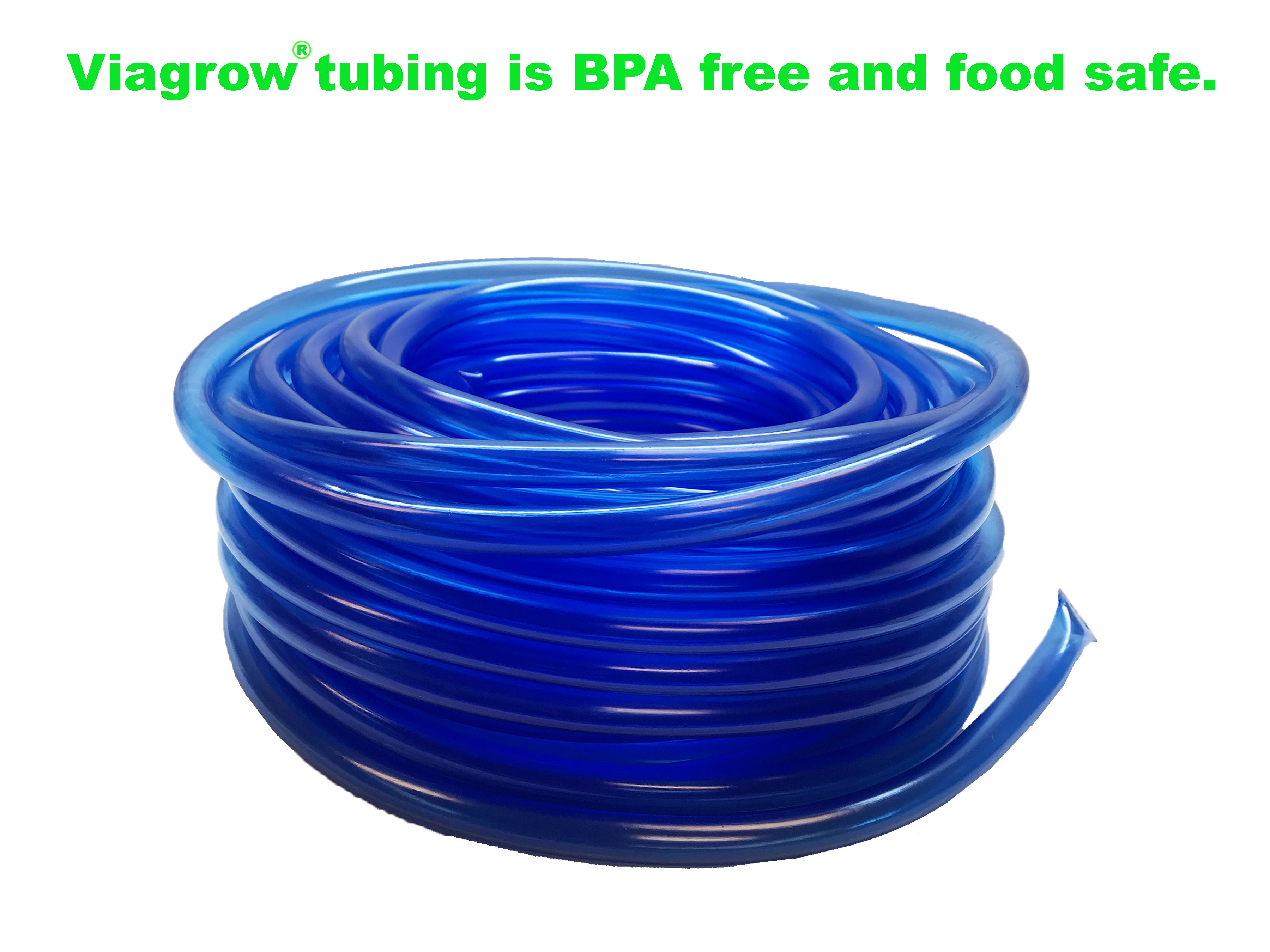 Viagrow Vinyl Multipurpose Irrigation Tubing (100ft, 1/2 ID-5/8 OD), Blue (Case of 6)