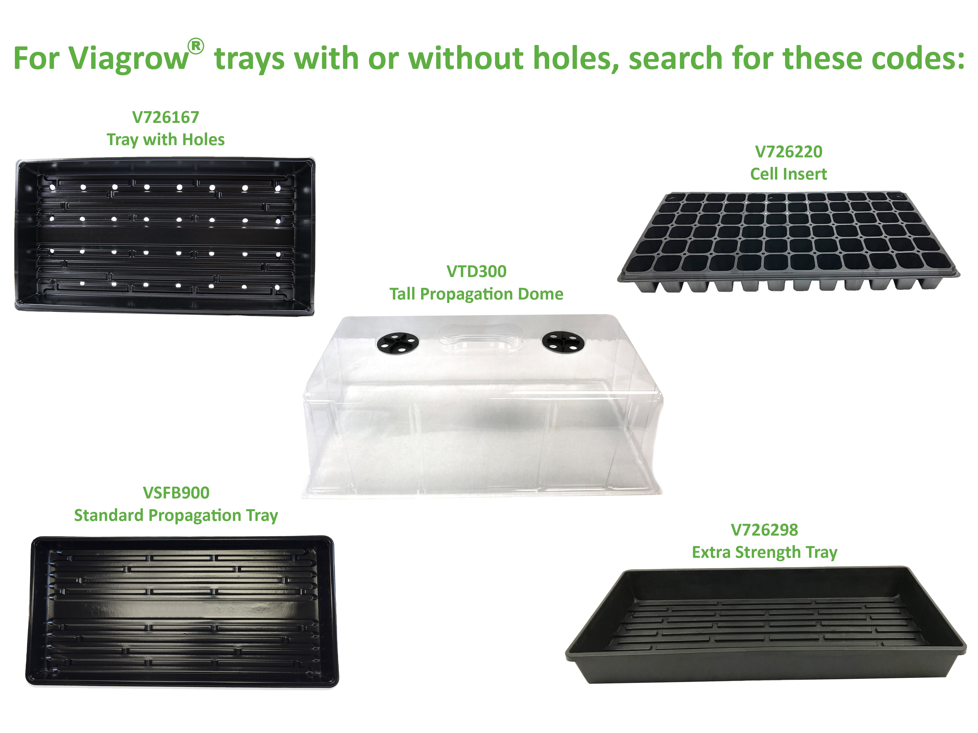 Viagrow 1020 Garden Growing Trays with Drain Holes 10" x 20" (Case)