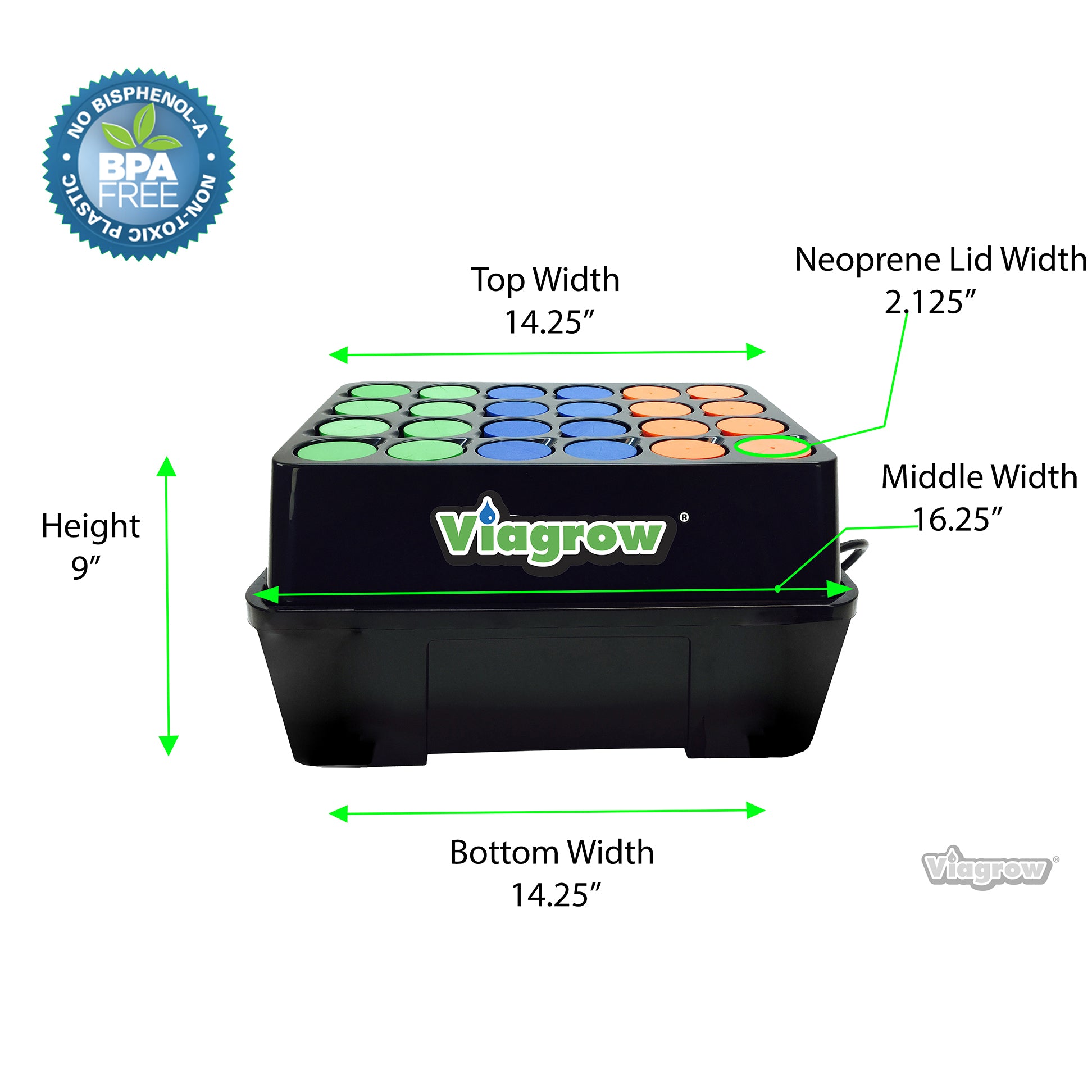 Viagrow VCLN24 Clone Machine Sistema hidropónico aeropónico de 24 sitios, individual, negro