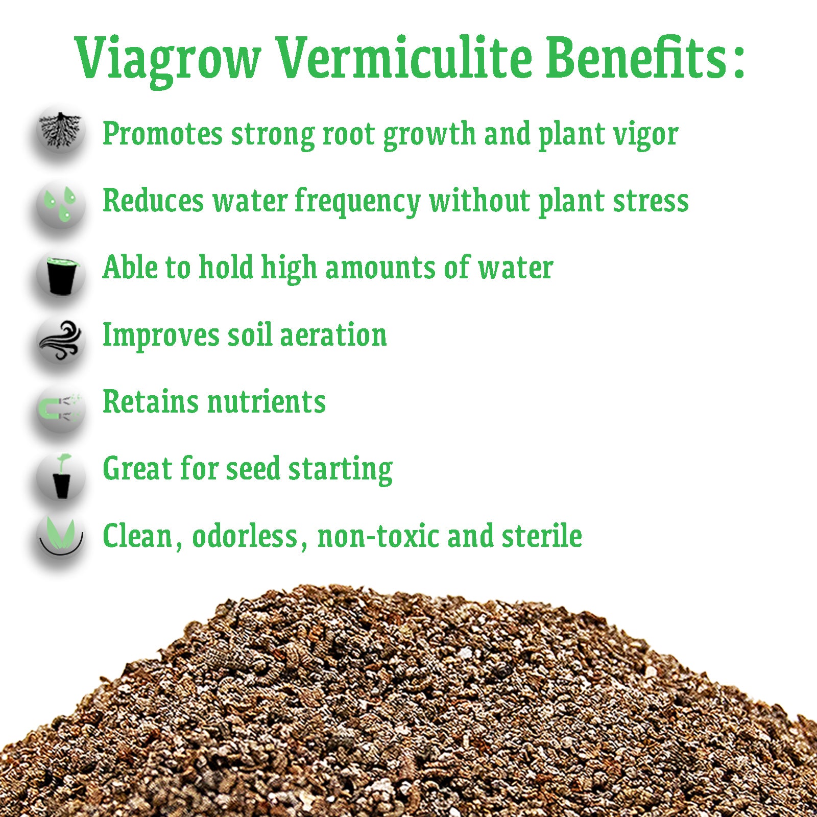 Viagrow 4 cu. Vermiculite horticole de 113 l/29,9 gal. (paquet de 33)