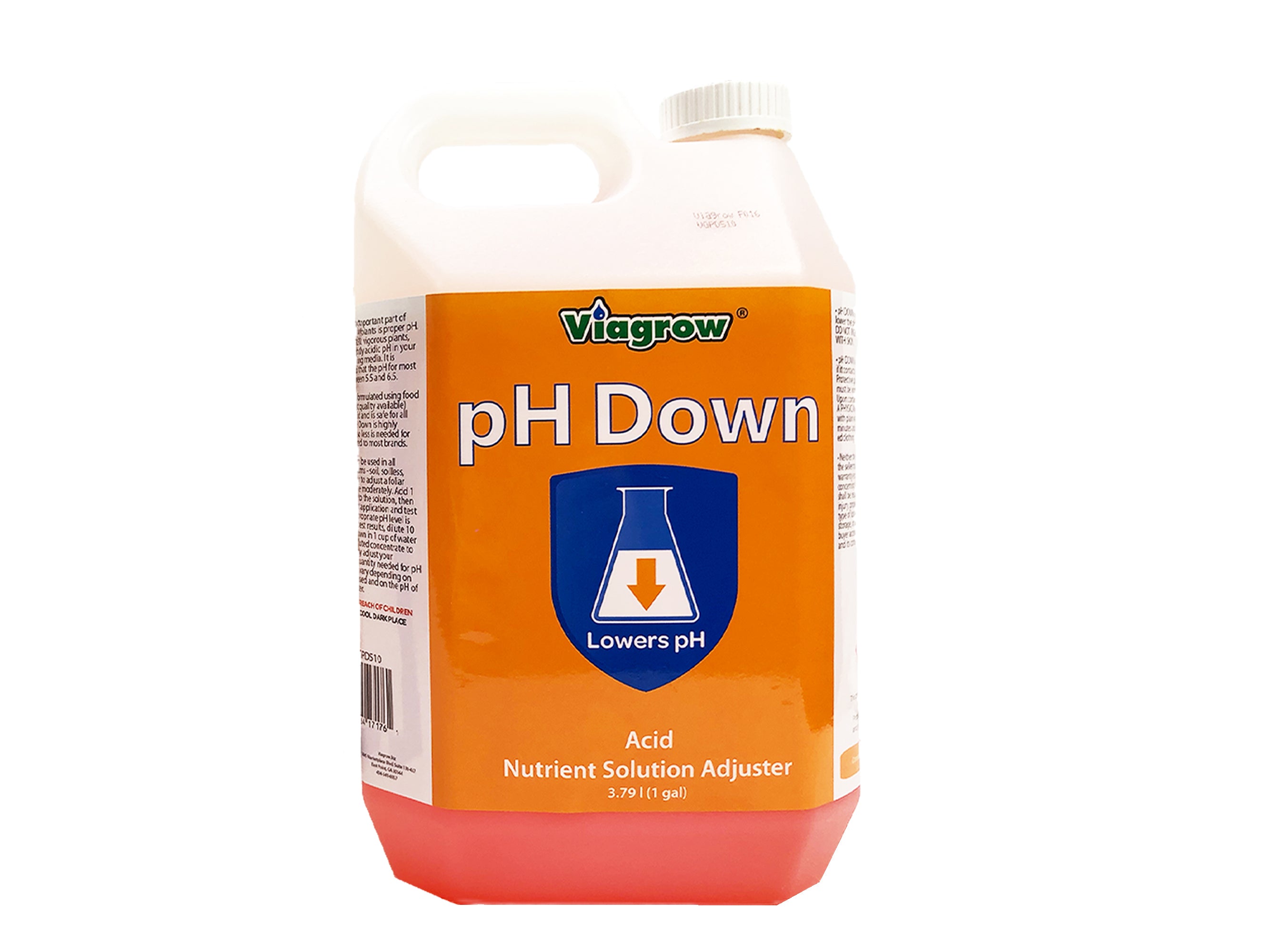 Viagrow VGPD510 Solution d'ajustement des nutriments liquide pH Down, gallon, 6 par caisse