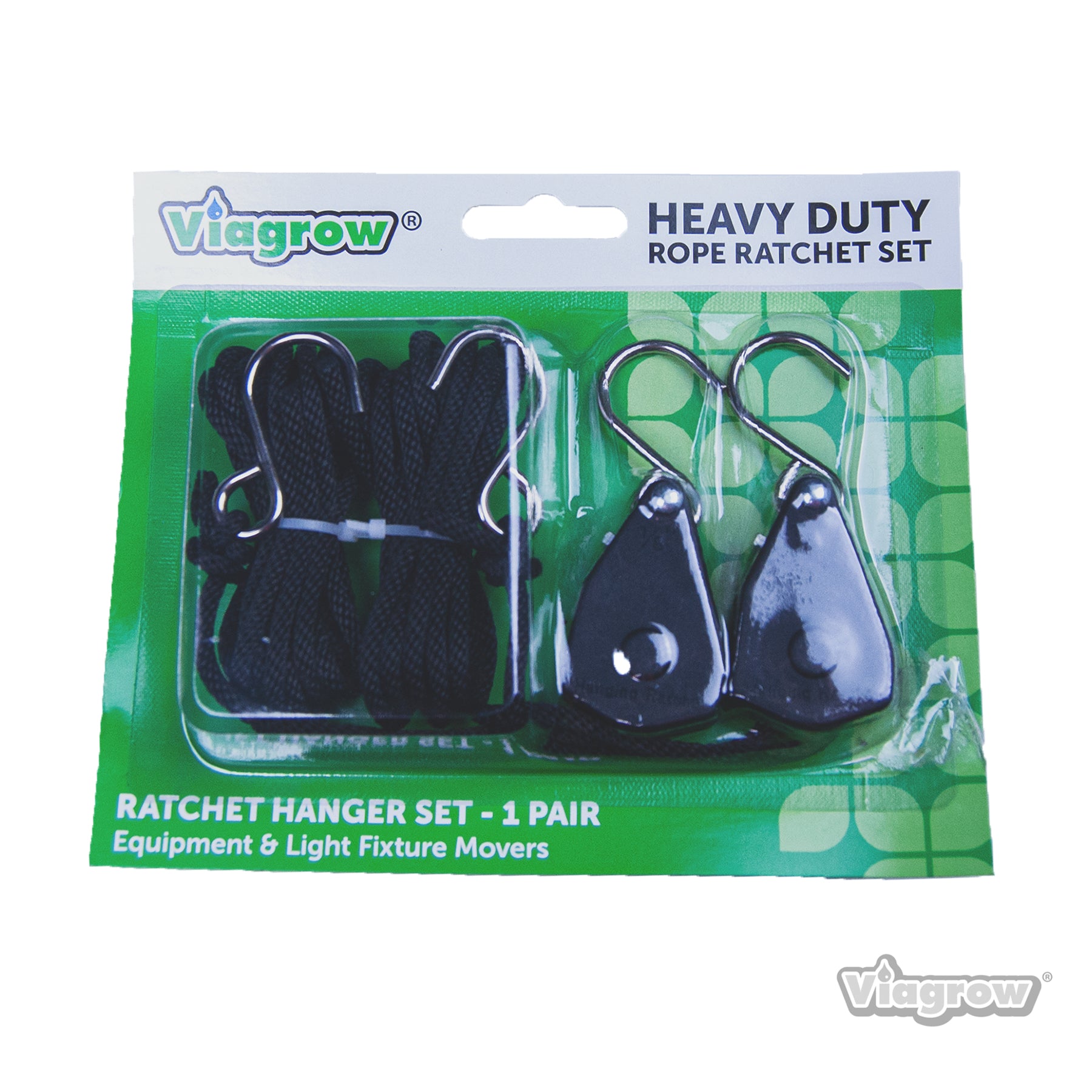 Viagrow Pair of Heavy Duty Adjustable Ratchet Hook Light Hanger Movers (Case of 12)