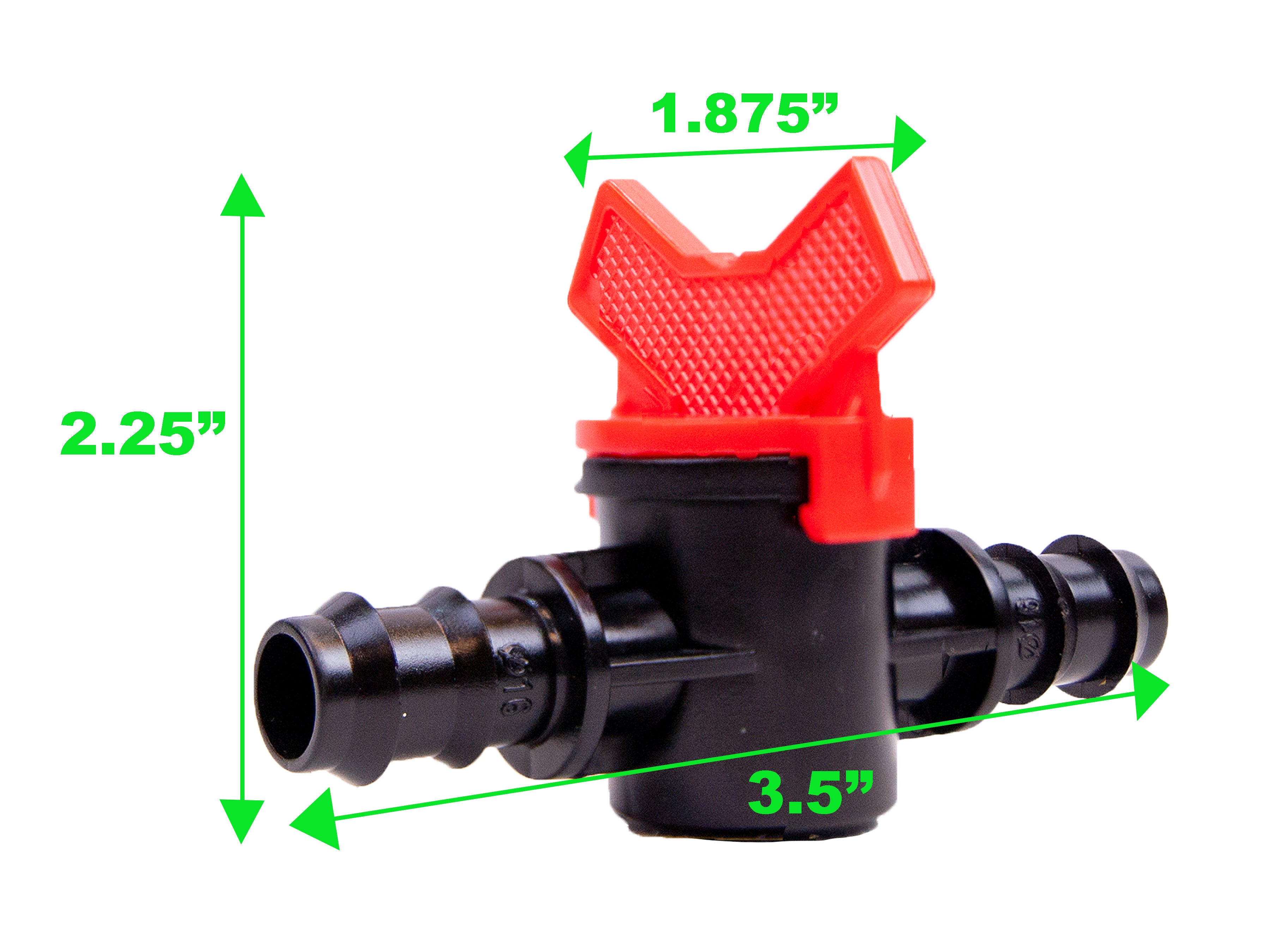 Viagrow Plastic Barbed Shut Off Ball Connector’s Irrigation Fitting for ½ inch, Black, 5 Units Per Pack