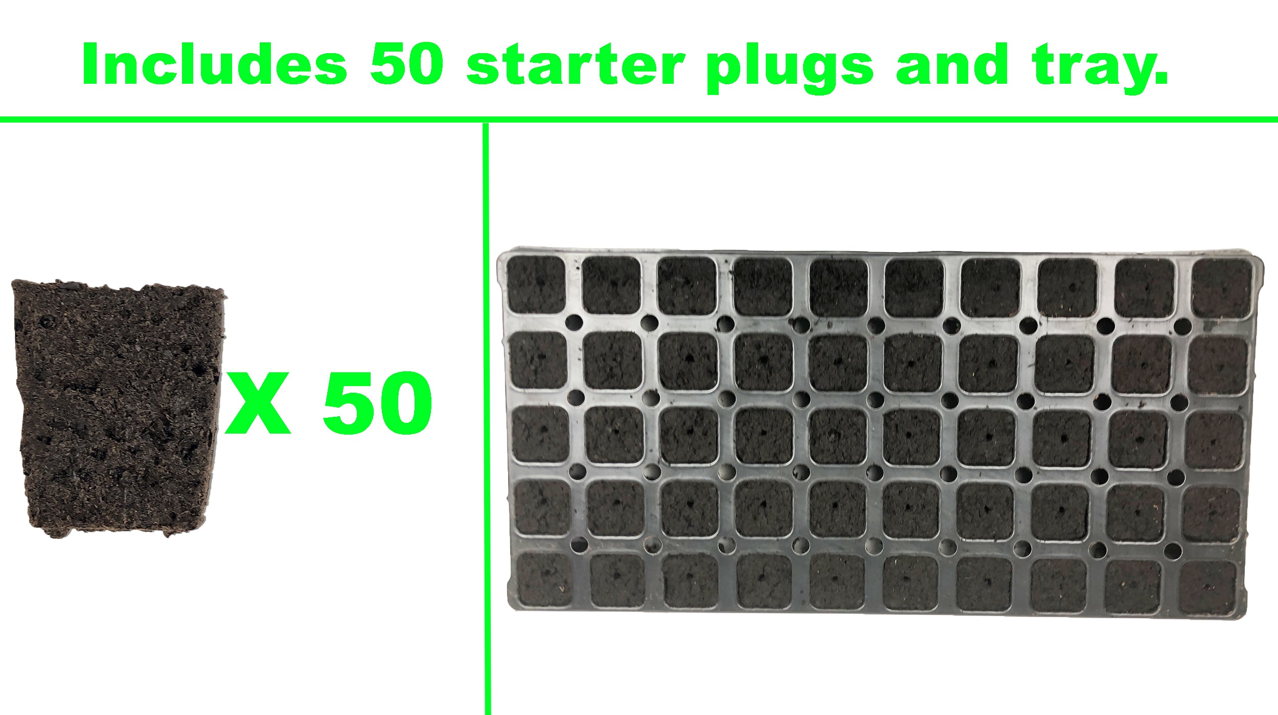 Viagrow 50-Site Pro Plug Seed Starter with Tray (Pack of 12)