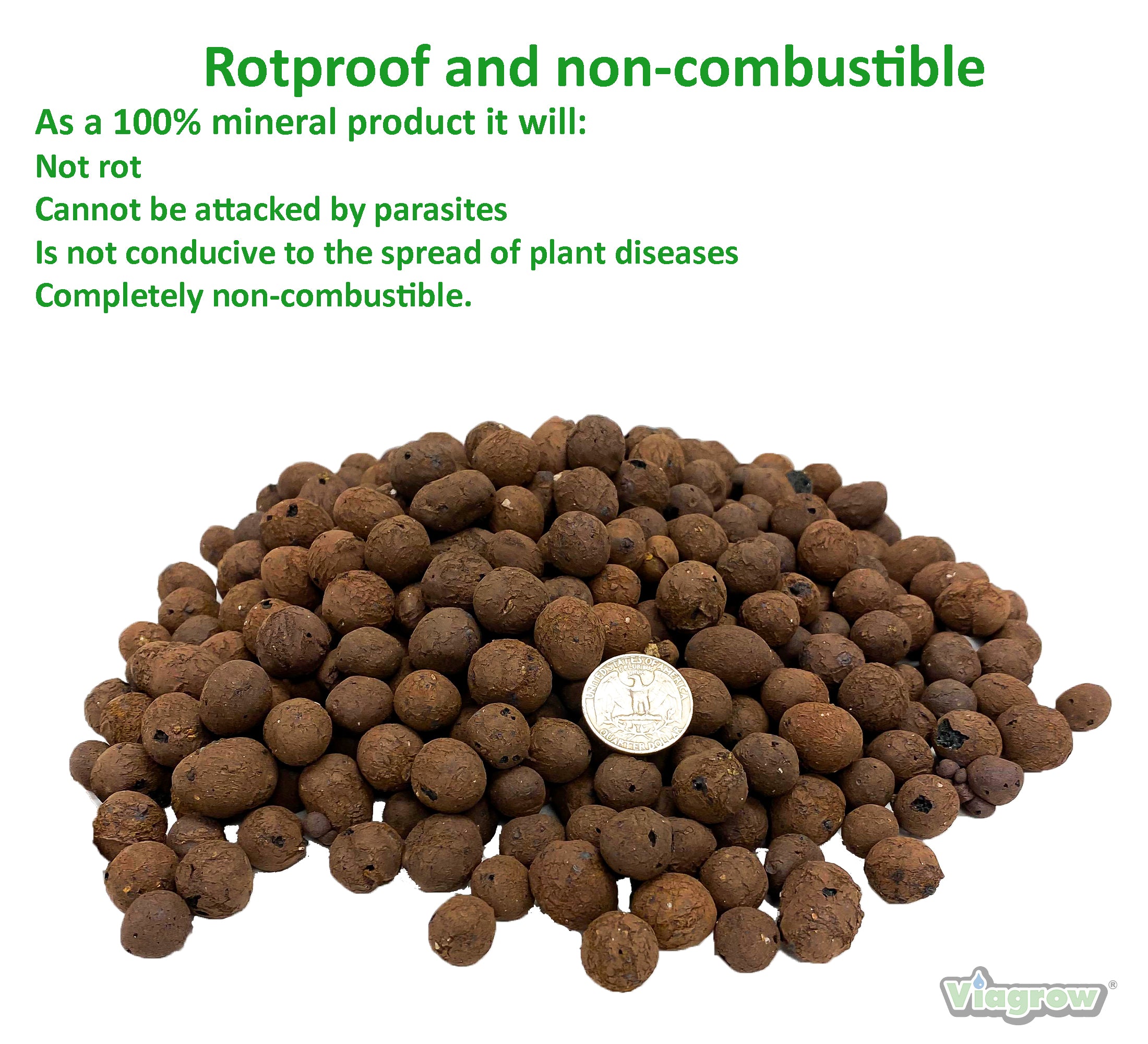 Viastone 2L Expanded Clay Rocks, Grow Rocks, Round (Case of 50)