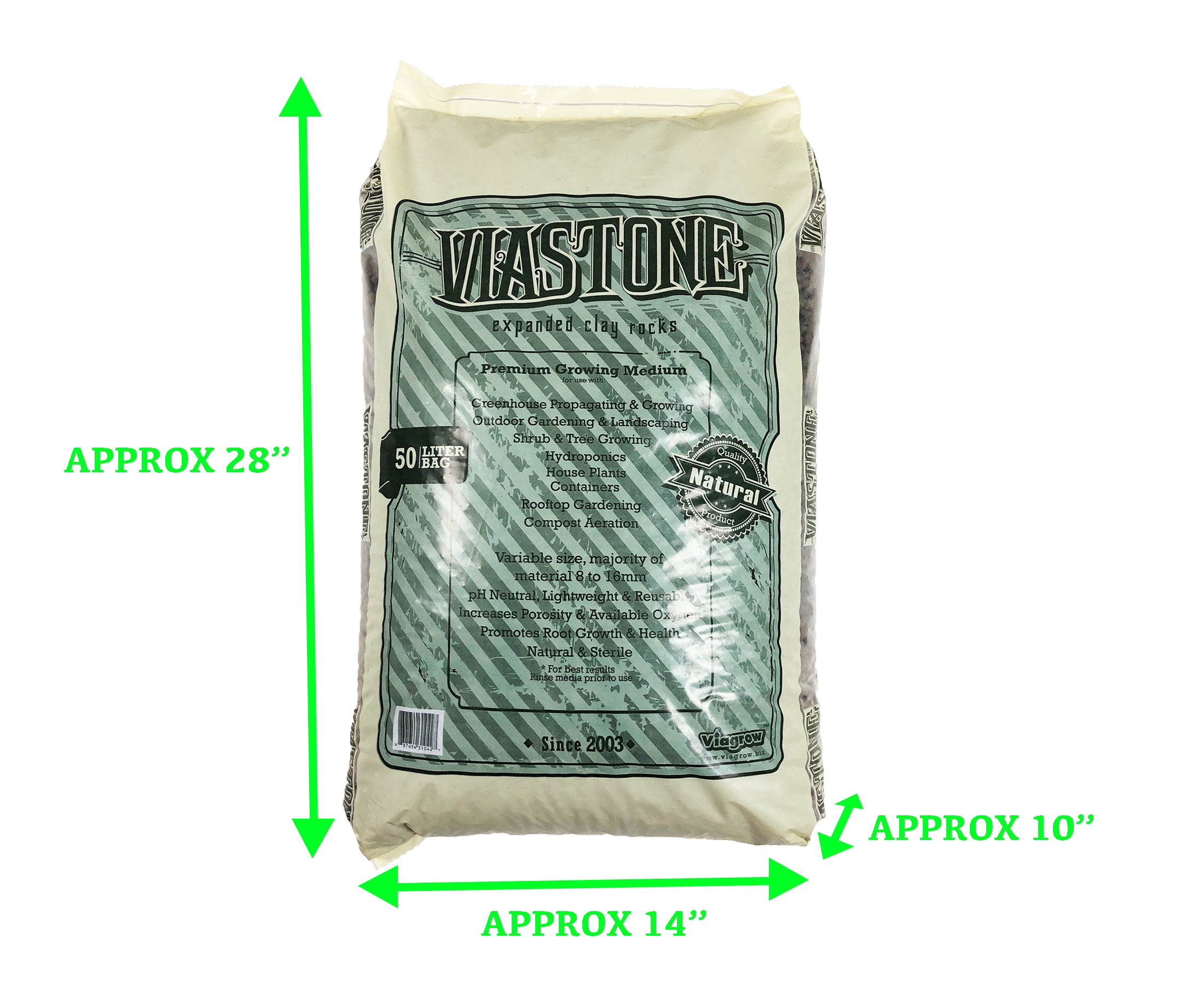 Viastone 50L Expanded Clay Pebbles, Grow Rocks, Irregular