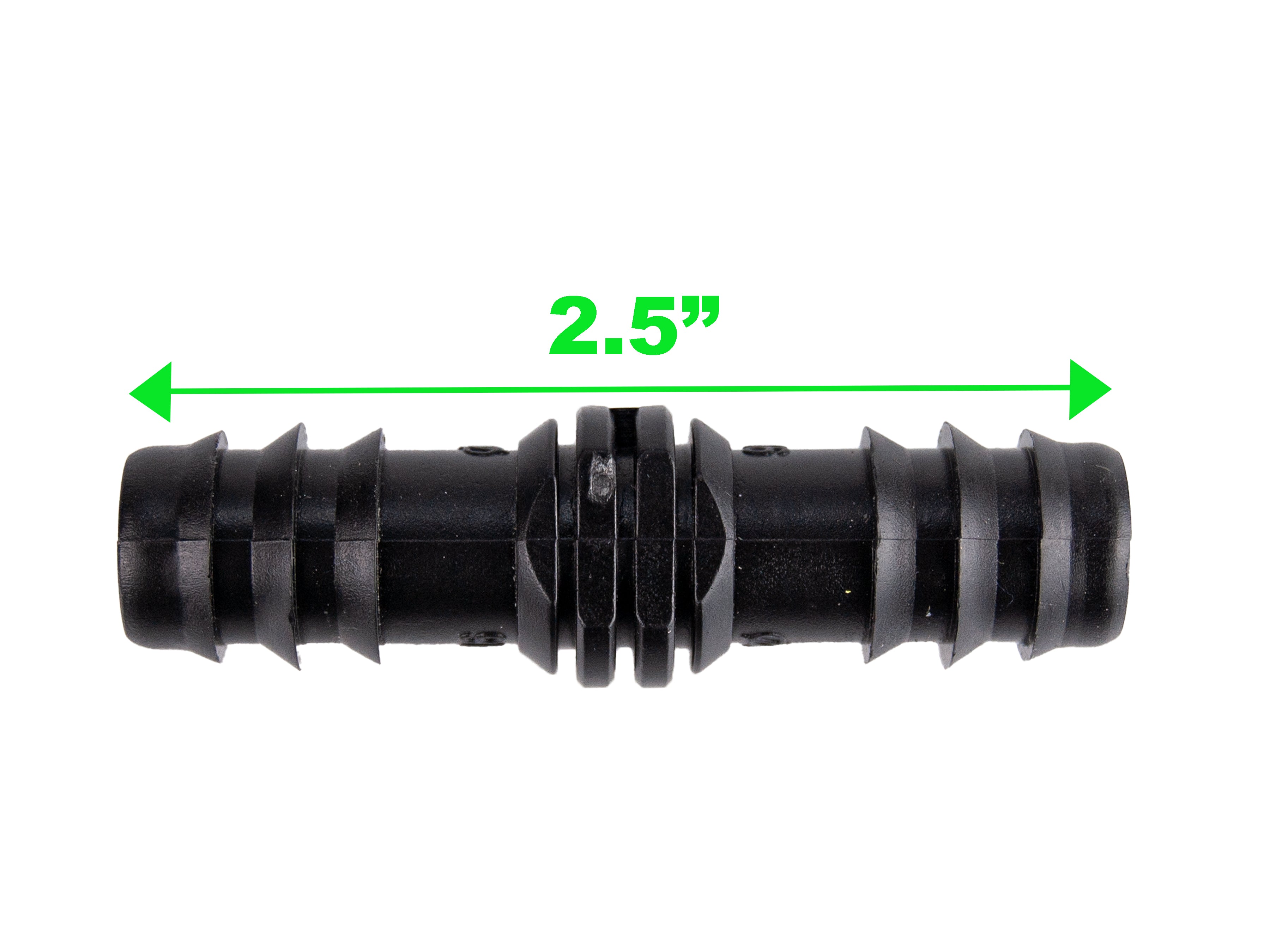 Viagrow Plastic Barbed Straight Connector’s Irrigation Fitting for ½ inch I.D, Black, 50 Units Per Pack (Case of 6)