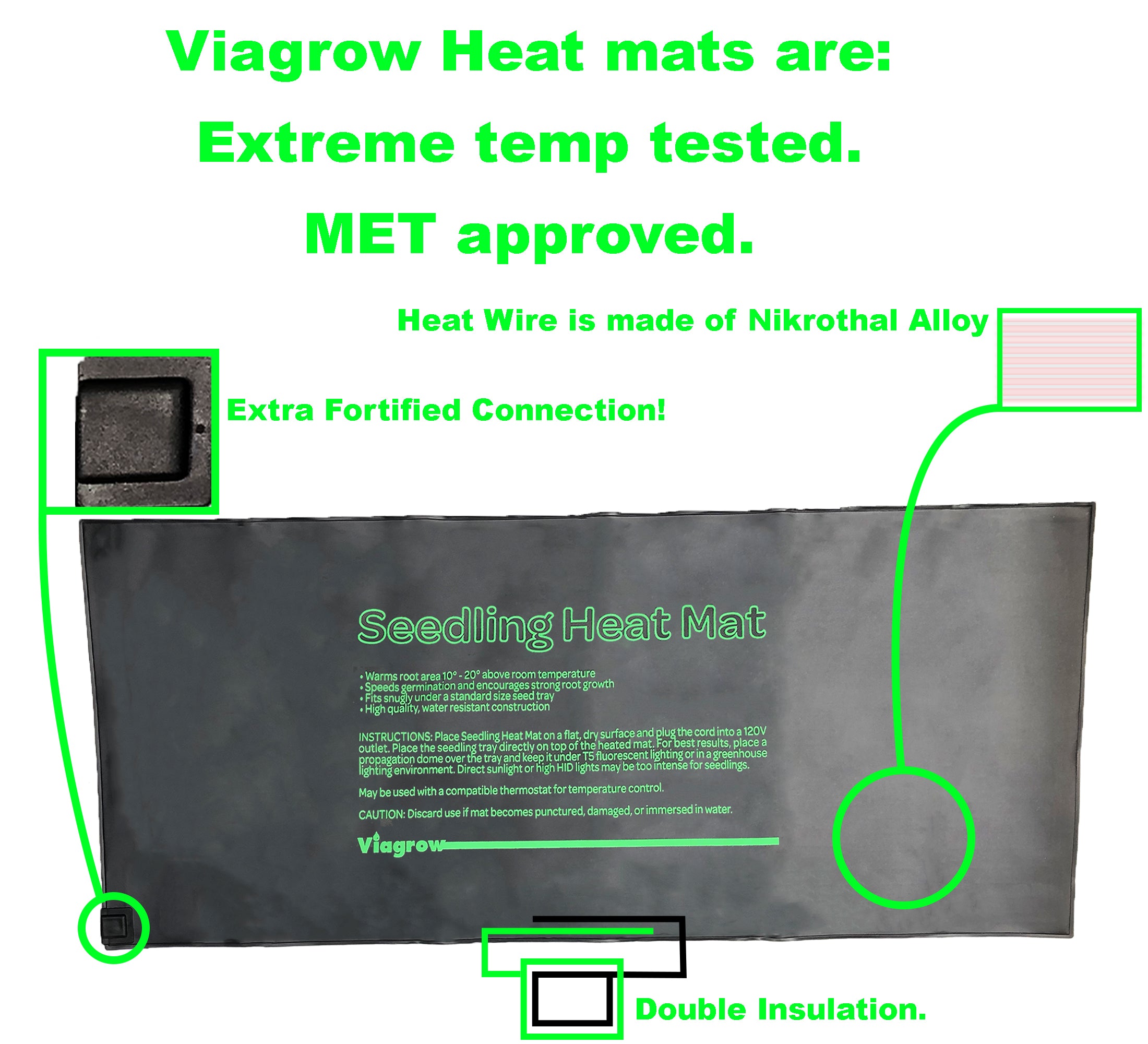 Viagrow 20.5" x 48" Seedling Heat Mat (EA)