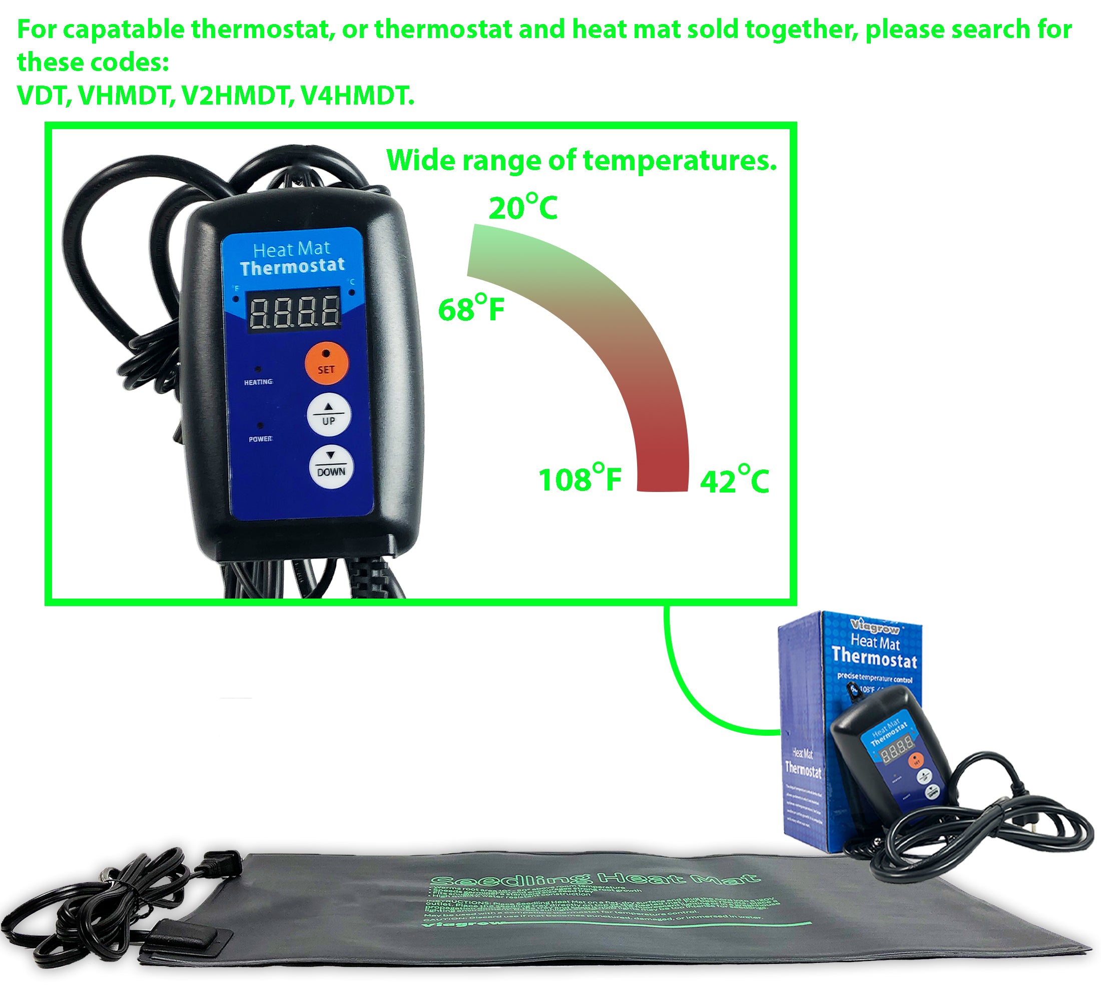 Viagrow 20.5" x 8.5" Seedling Heat Mat