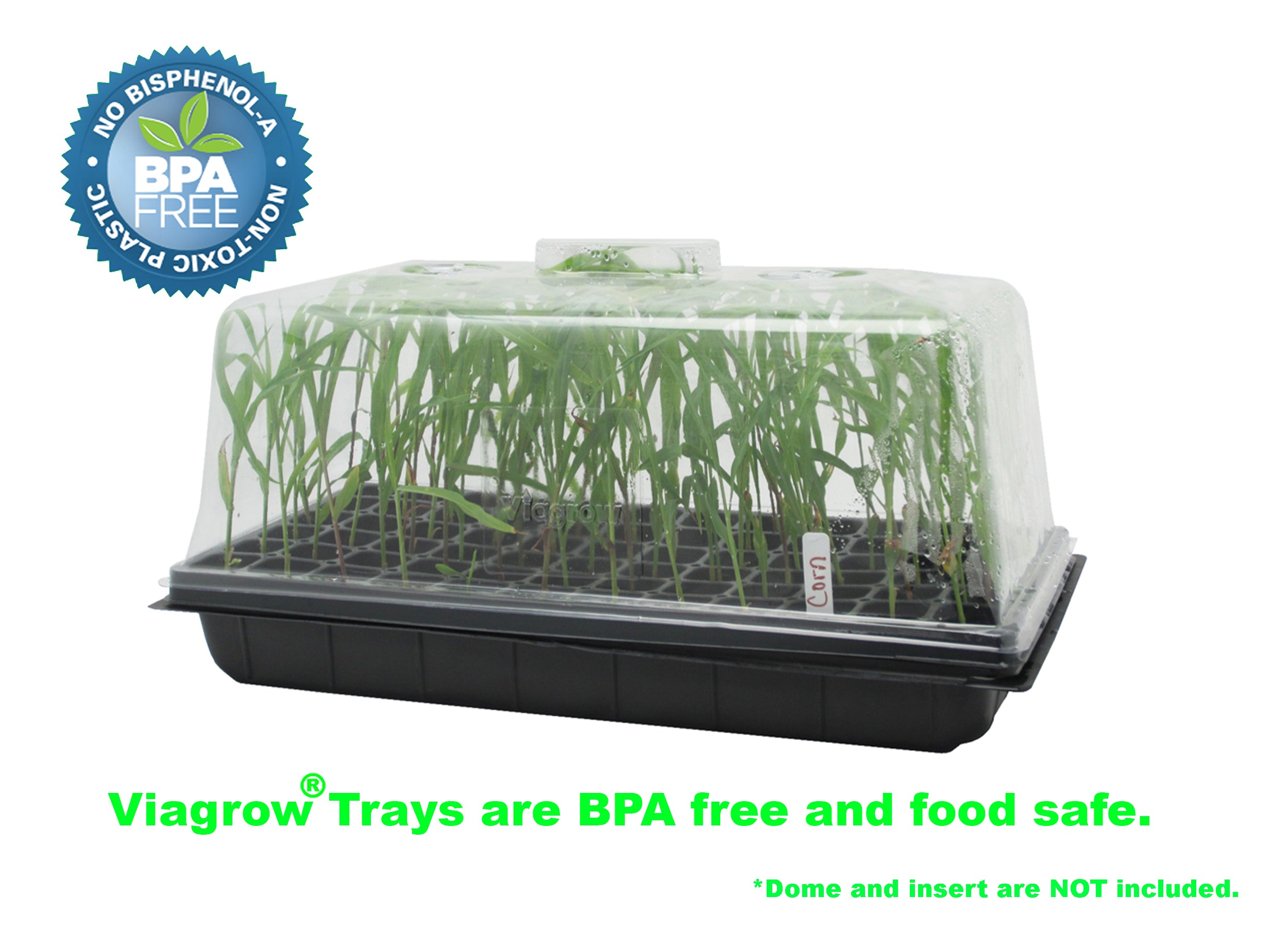 Viagrow Propagation Starter Seedling Trays, No Holes, Standard Flat Planters 10 Units Per Pack