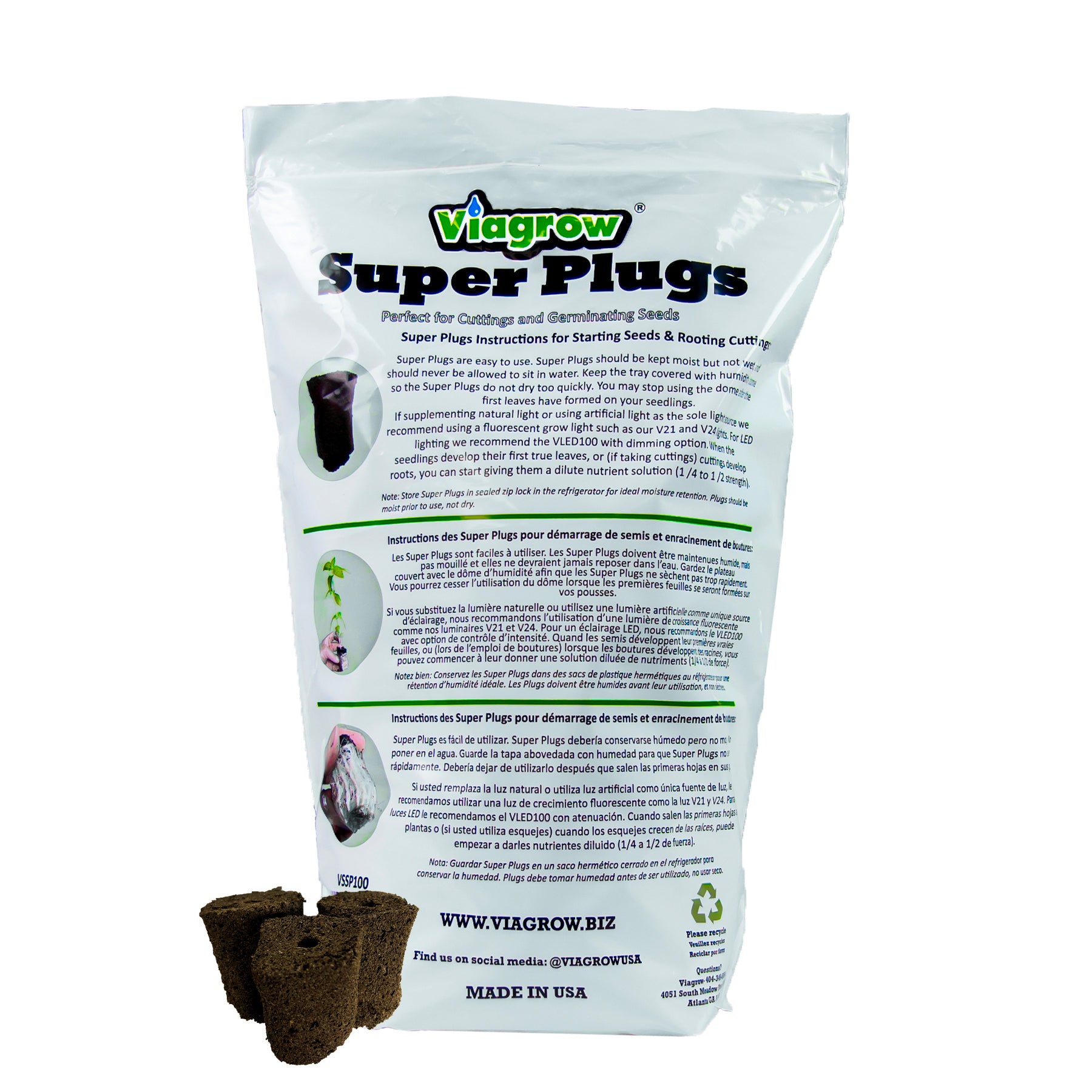 Viagrow Super Plug Seed Starters 100 Per Pack